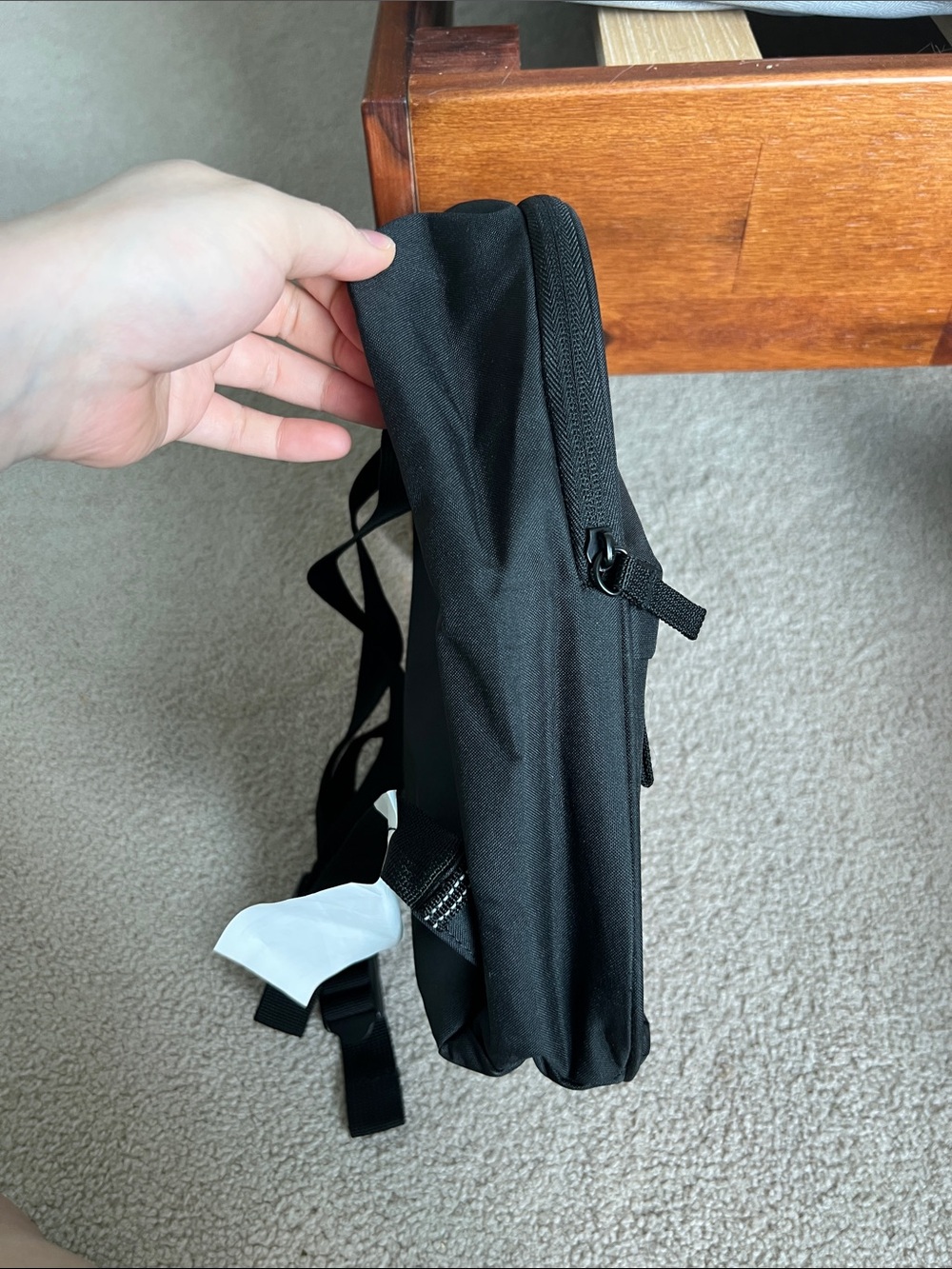 IKEA Black Minimalist Men's Backpack with Front Pocket - Picture 5 of 11